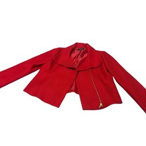 Talbots PETITE Women’s Red Zip-Front Cropped Jacket 12P
